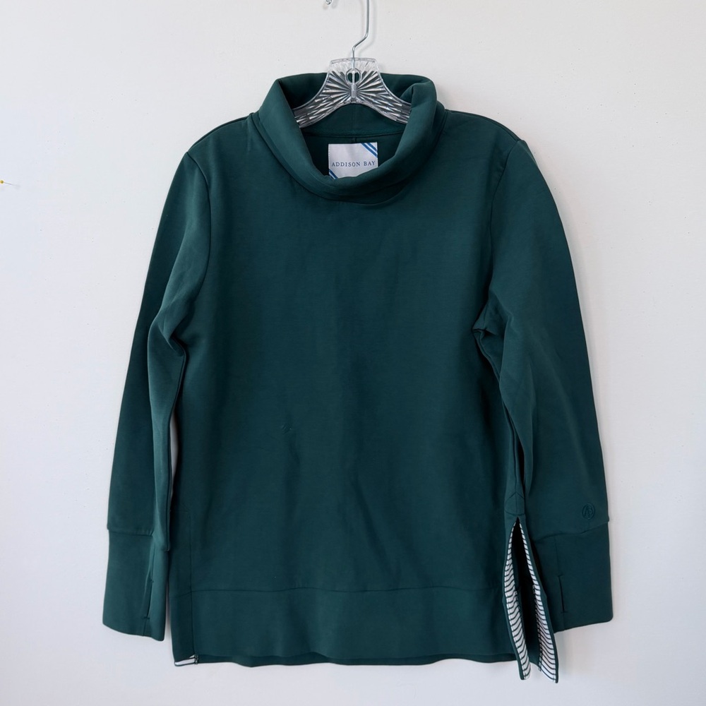 NWT ADDISON BAY Ivy Green Rittenhouse‎ Scuba Pullover Split Hem Sz XS $138